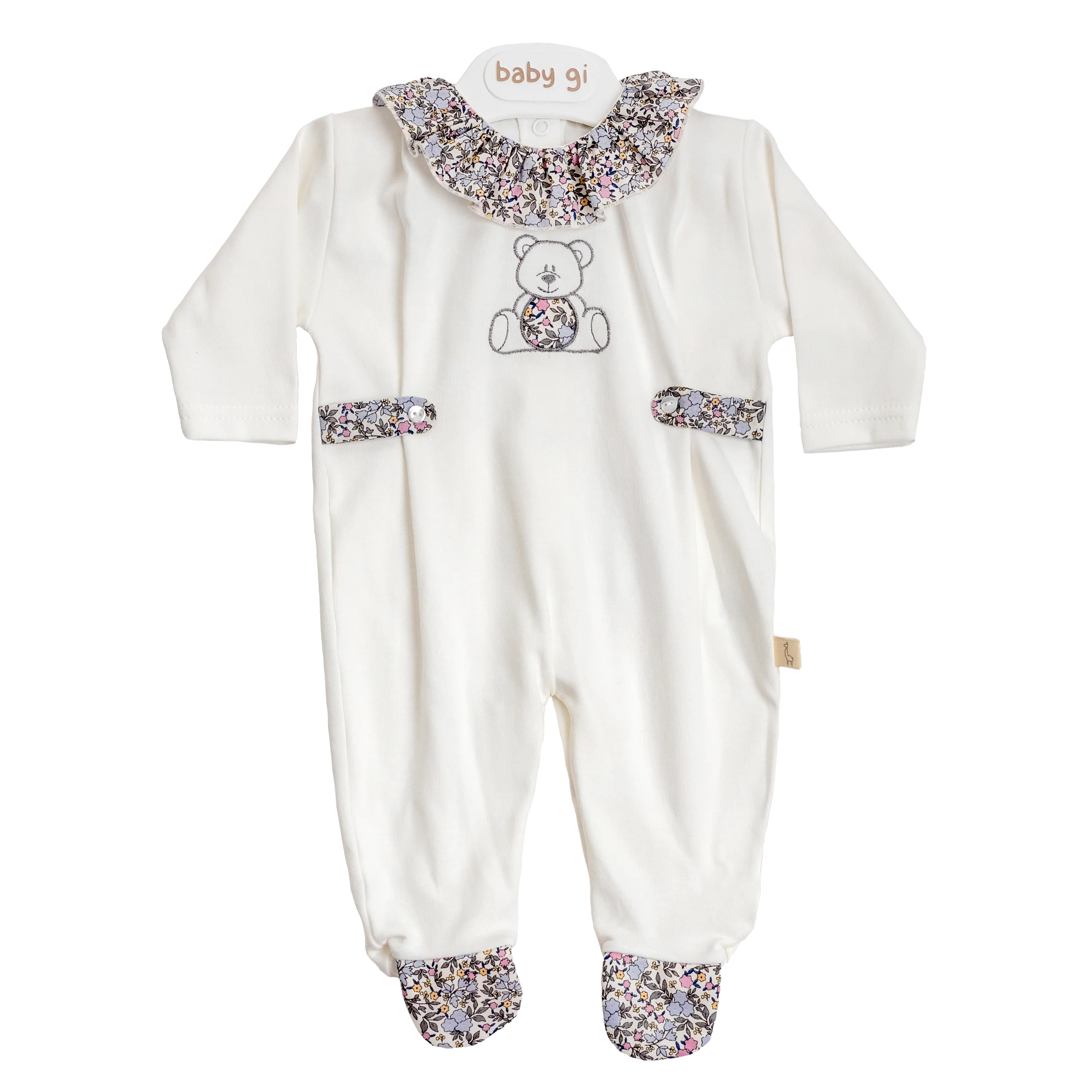 BABYGROW TEDDY BEAR PÉROLA C/ FOLHOS
