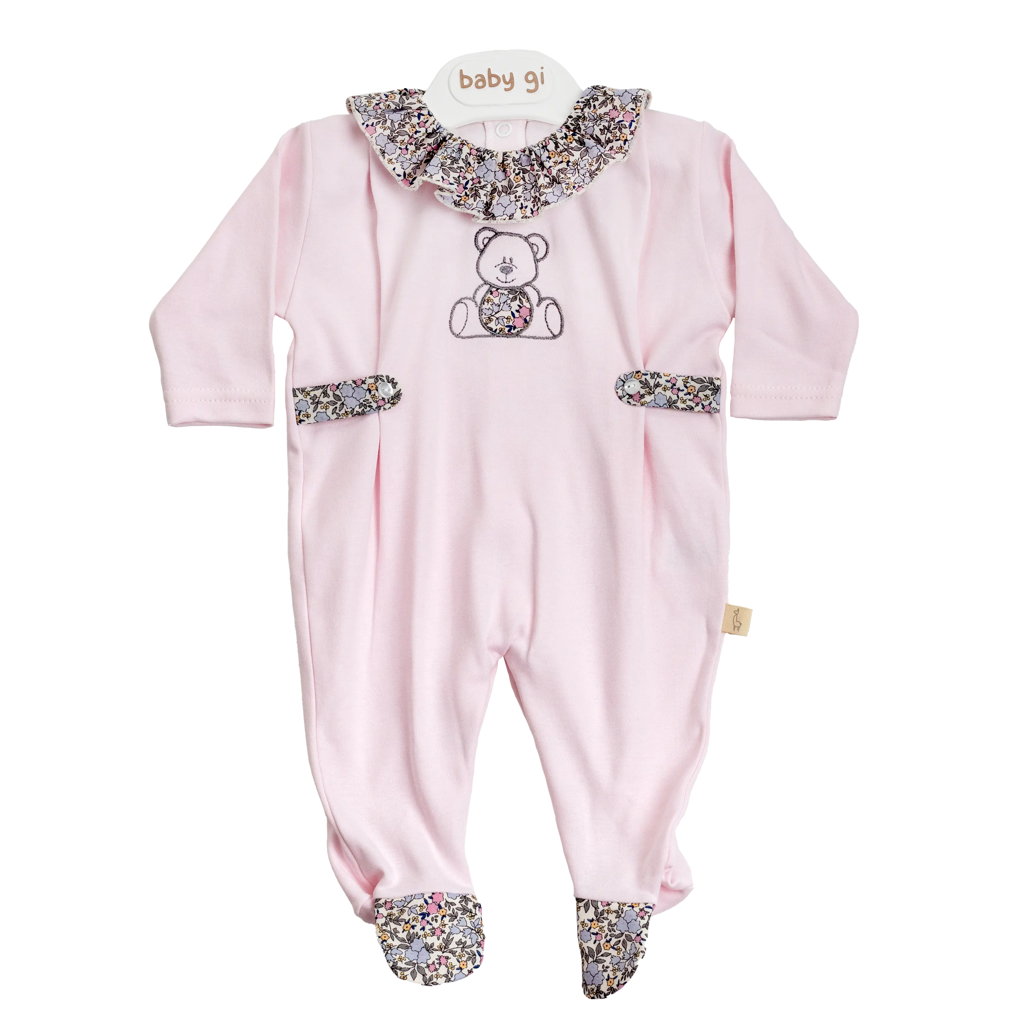 BABYGROW TEDDY BEAR ROSA C/ FOLHOS