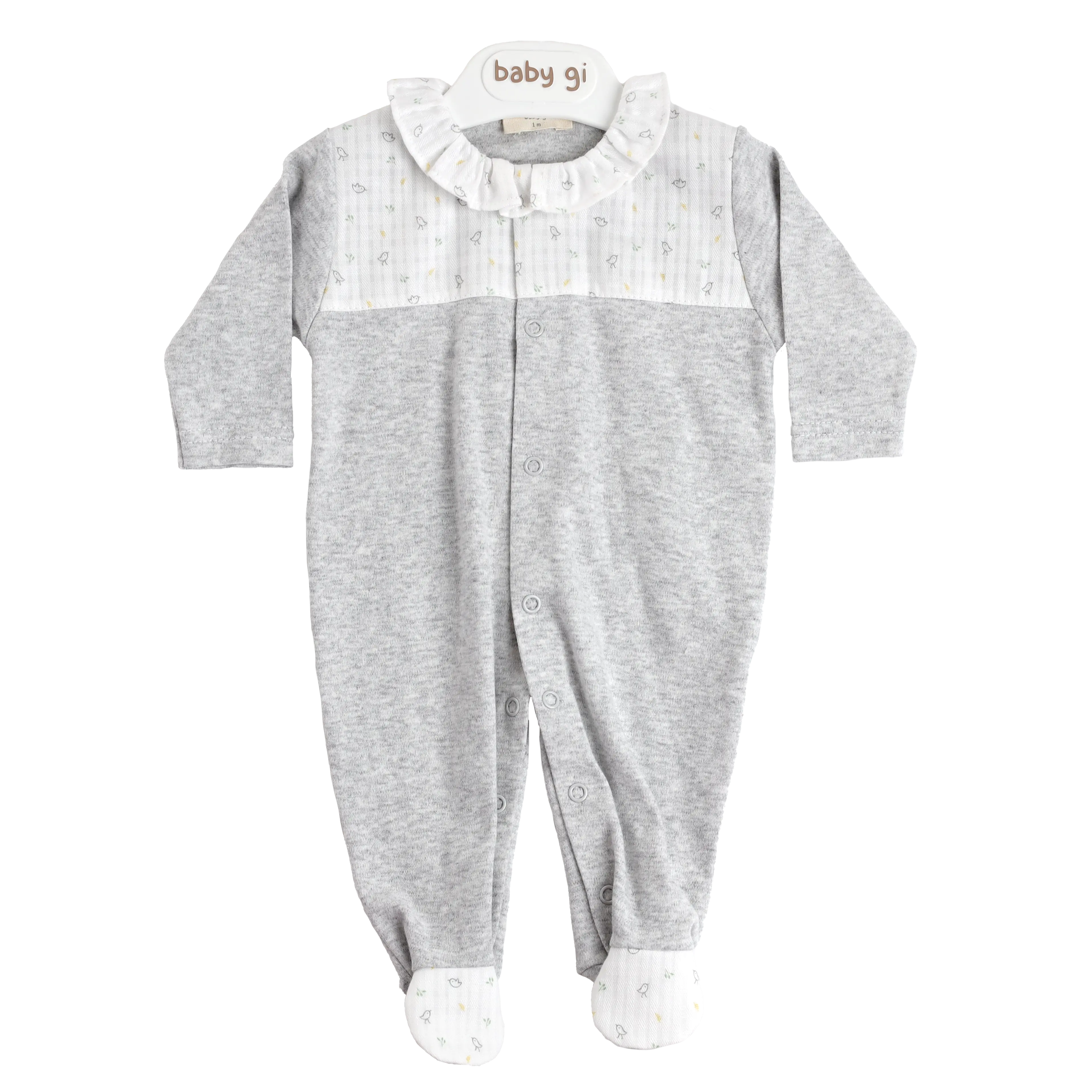 BABYGROW CINZA C/ FOLHO PIU PIU