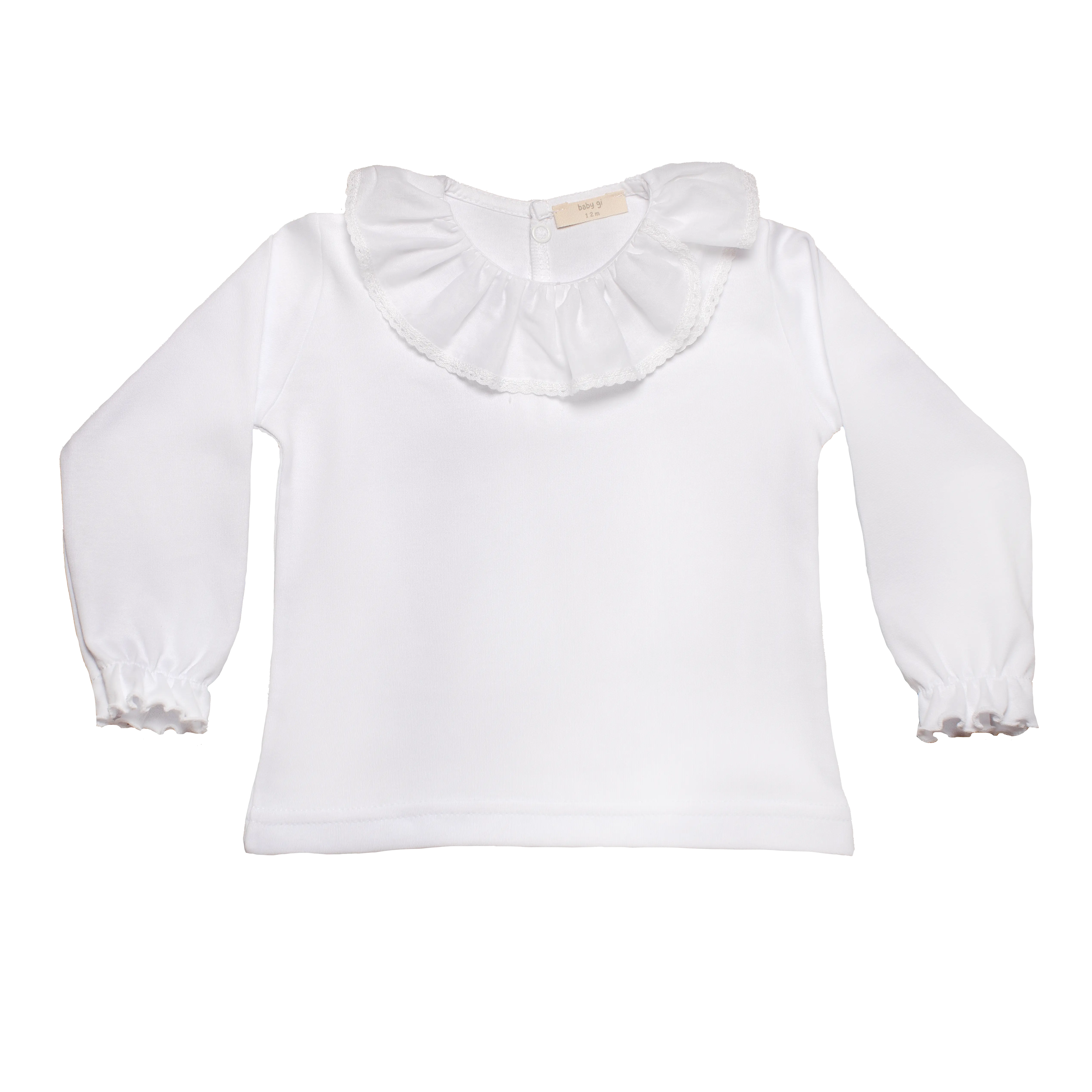 T-SHIRT C/ FOLHO E RENDA BRANCA